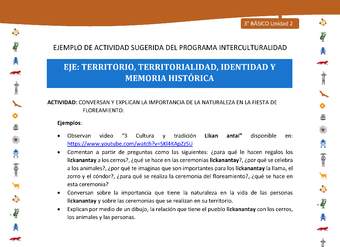 Conversan y explican la importancia de la naturaleza en la fiesta de floreamiento