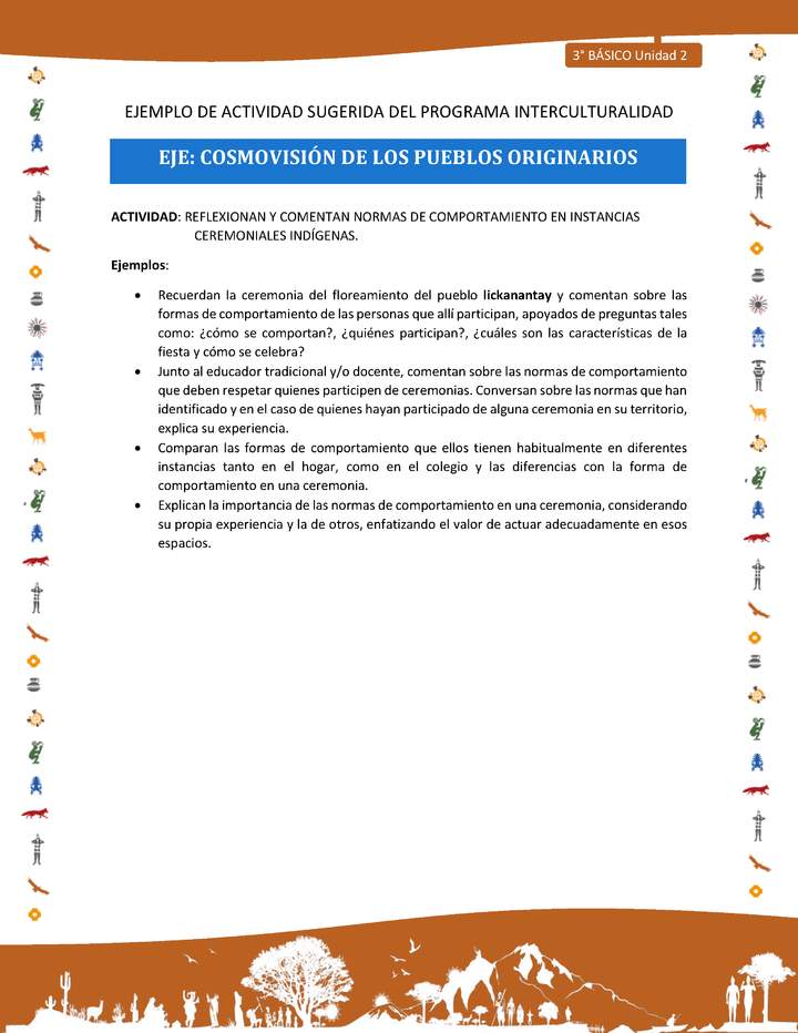 Reflexionan y comentan normas de comportamiento en instancias ceremoniales indígenas