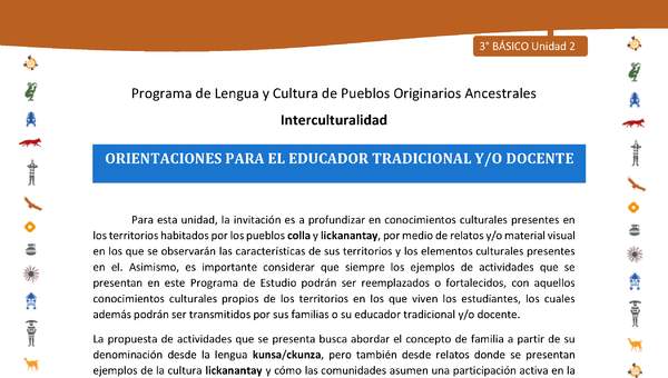 Orientaciones para el educador tradicional y/o docente