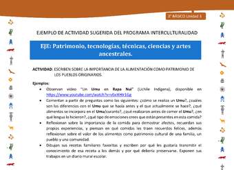 Escriben sobre la importancia de la alimentación como patrimonio de los pueblos originarios