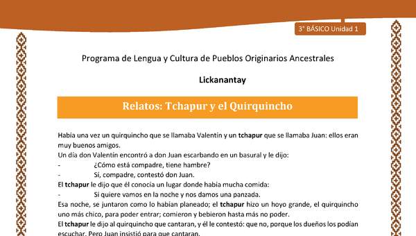 Relatos: Tchapur y el Quirquincho