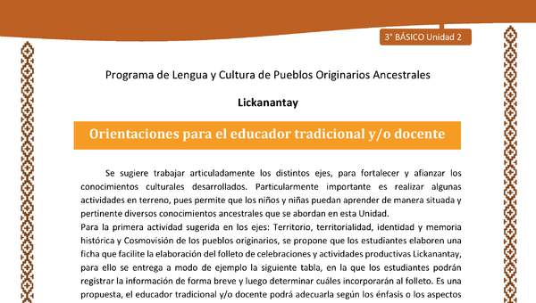 Orientaciones para el educador tradicional y/o docente
