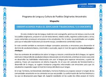 Orientaciones para el educador tradicional y/o docente