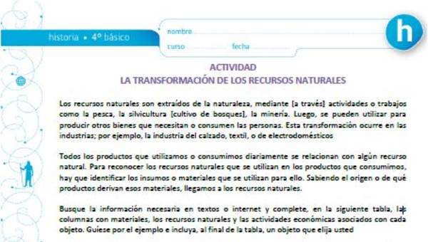 La transformación de los recursos naturales