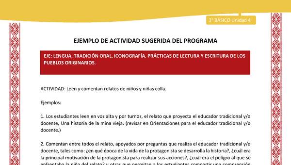 01-Actividad Sugerida LC03 COL-U04-LS04-Leen y comentan relatos de niños y niñas colla.