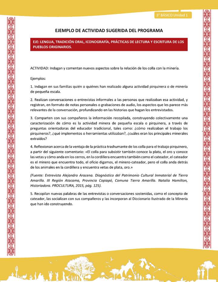 03-Actividad Sugerida LC03 COL-U01-LS01-Indagan y comentan nuevos aspectos sobre la relación de los colla con la minería