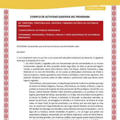 03-Actividad Sugerida LC03 COL-U04-OA06;OA09;OA14-Conociendo acerca de los territorios y las festividades colla