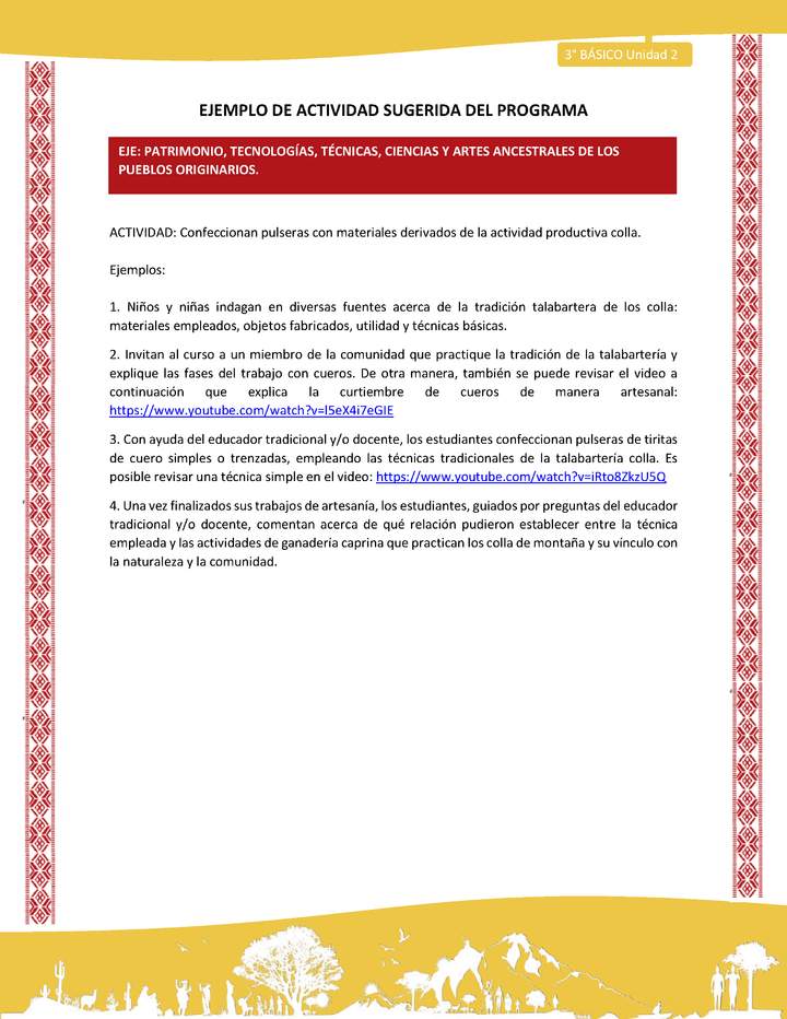 06-Actividad Sugerida LC03 COL-U02-OA13-Confeccionan pulseras con materiales derivados de la actividad productiva colla
