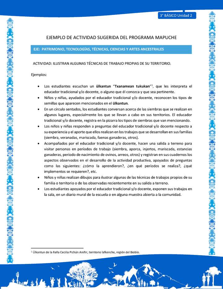 Ilustran algunas técnicas de trabajo propias de su territorio