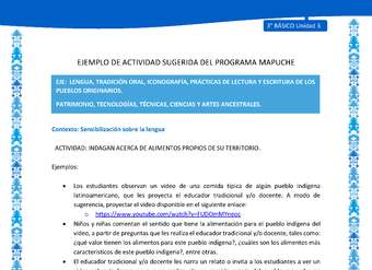 Indagan acerca de alimentos propios de su territorio