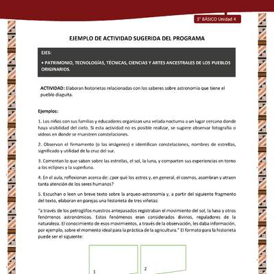 01-Actividad Sugerida LC03 DIA-U04-OA14- Elaboran historietas relacionadas con los saberes sobre astronomía que tiene el pueblo diaguita.