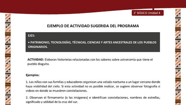 01-Actividad Sugerida LC03 DIA-U04-OA14- Elaboran historietas relacionadas con los saberes sobre astronomía que tiene el pueblo diaguita.