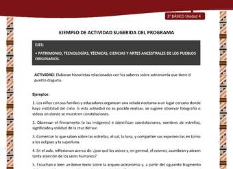 01-Actividad Sugerida LC03 DIA-U04-OA14- Elaboran historietas relacionadas con los saberes sobre astronomía que tiene el pueblo diaguita.