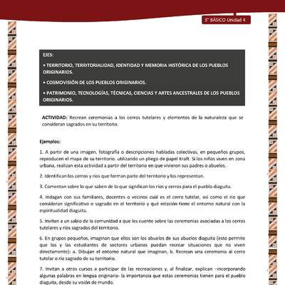 01-Actividad Sugerida LC03 DIA-U04-OA06;OA09;OA14-Recrean ceremonias a los cerros tutelares y elementos de la naturaleza que se consideran sagrados en su territorio.