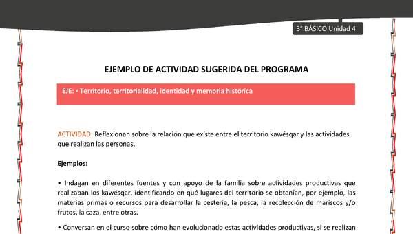 06-Actividad sugerida: LC03-KAW-U04-OA06-Reflexionan sobre la relación que existe entre el territorio kawésqar y las actividades que realizan las personas.