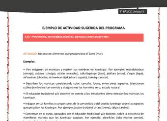 07-Actividad sugerida: LC03-KAW-U03-OA15-Reconocen alimentos que proporciona el čams (mar).