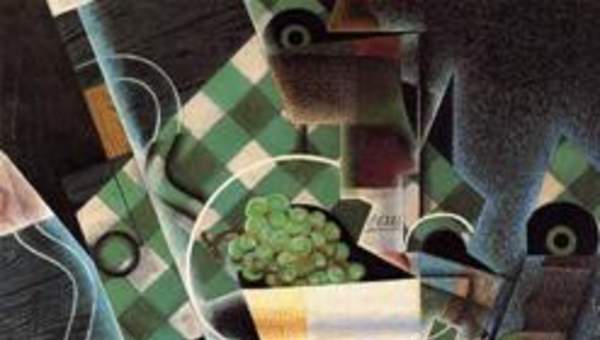 Naturaleza muerta con mantel a cuadros de Juan Gris