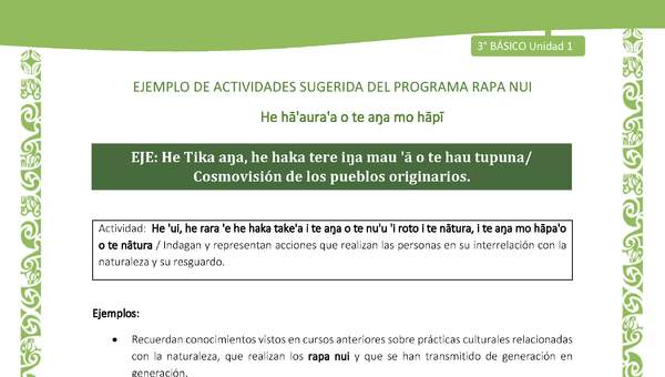  Indagan y representan acciones que realizan las personas en su interrelación con la naturaleza y su resguardo