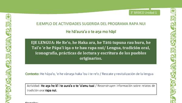  Reconstruyen información sobre relatos de tradición oral rapa nui