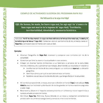 Comentan sobre el asentamiento de los primeros clanes en Rapa Nui y comparan esos territorios con la actualidad