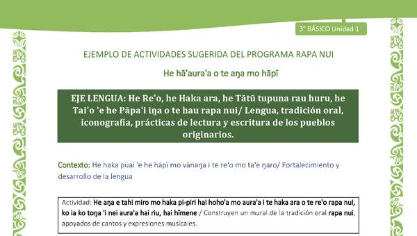 Construyen un mural de la tradición oral rapa nui, apoyados de cantos y expresiones musicales