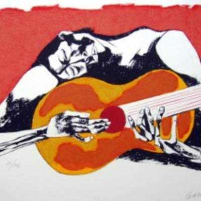 El guitarrista de Oswaldo Guayasamin