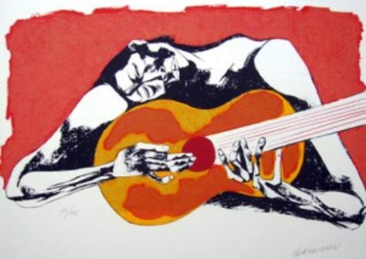 El guitarrista de Oswaldo Guayasamin