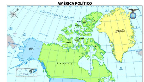 Mapa político mudo de América