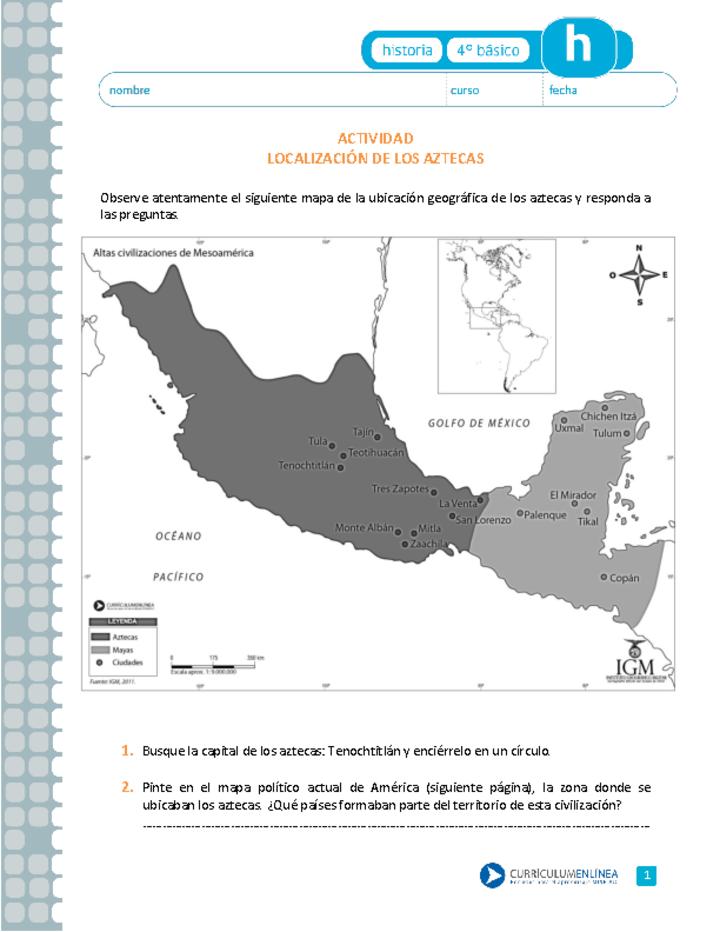 Localización de los aztecas