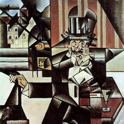 Hombre en el café de Juan Gris