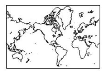 Mapa mundi con América al centro