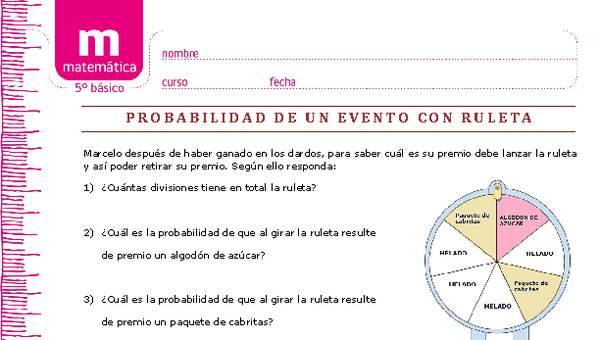 Probabilidad de un evento con ruleta