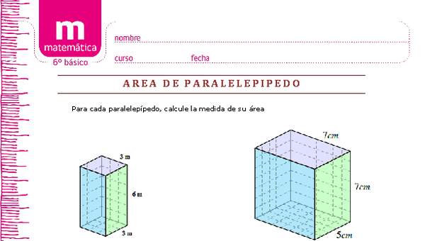 Área de paralelepípedo