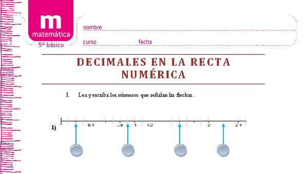 Decimales en la recta numérica