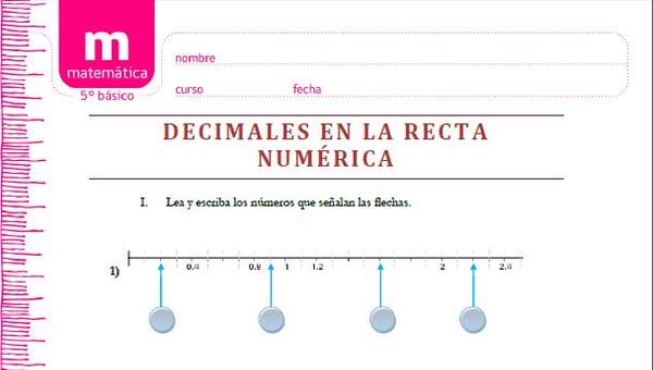 Decimales en la recta numérica