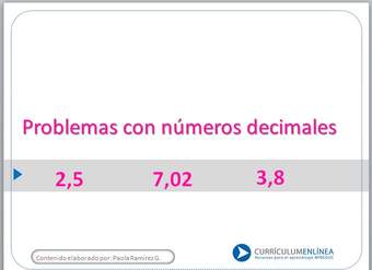 Problemas de sumas o restas con decimales