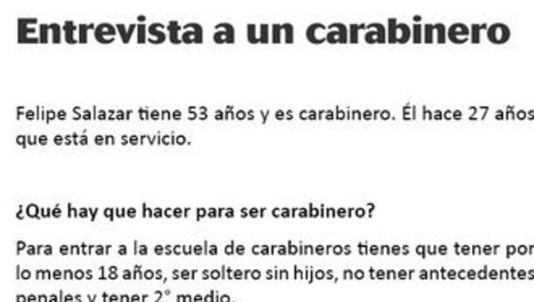 Entrevista a un carabinero