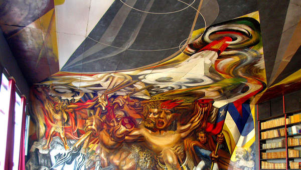 Mural de Siqueiros en Escuela México, Chillán