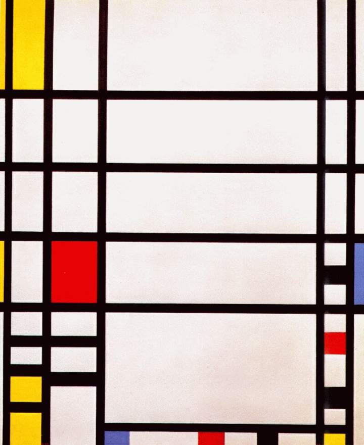 Composición 1 de Piet Mondrian