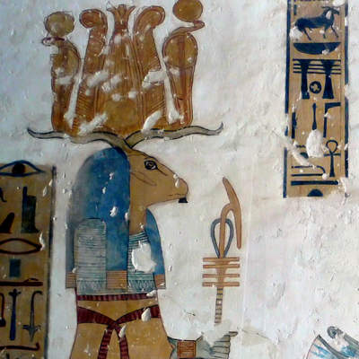 Dios egipcio Banebdjed en la Tumba de los Muertos