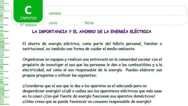 Importancia y ahorro de electricidad