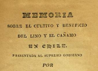 Memoria sobre el cultivo y beneficio del lino y el cañamo en Chile