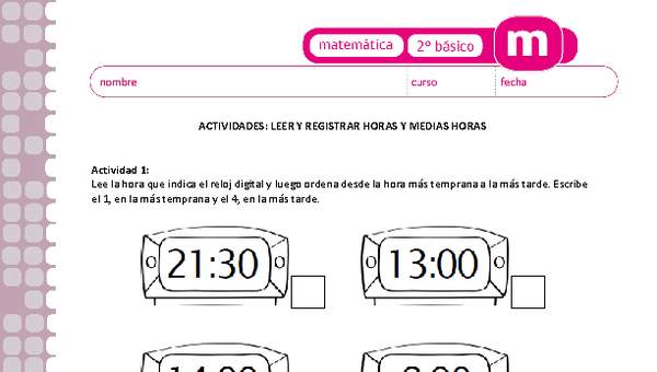 Leer y registrar horas y medias horas