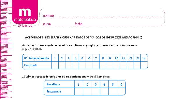 Registrar y ordenar datos obtenidos desde juegos aleatorios (I)