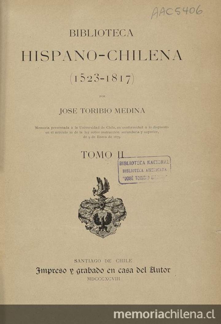 Biblioteca hispano-chilena : (1523-1817) : tomo 2