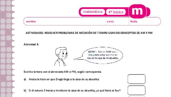 Resolver problemas de medición de tiempo usando conceptos de AM Y PM