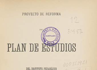 Proyecto de reforma del plan de estudios del Instituto Pedagógico