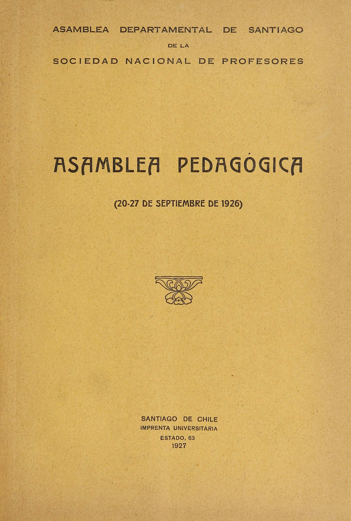 Asamblea pedagógica: (20-27 de septiembre de 1926)