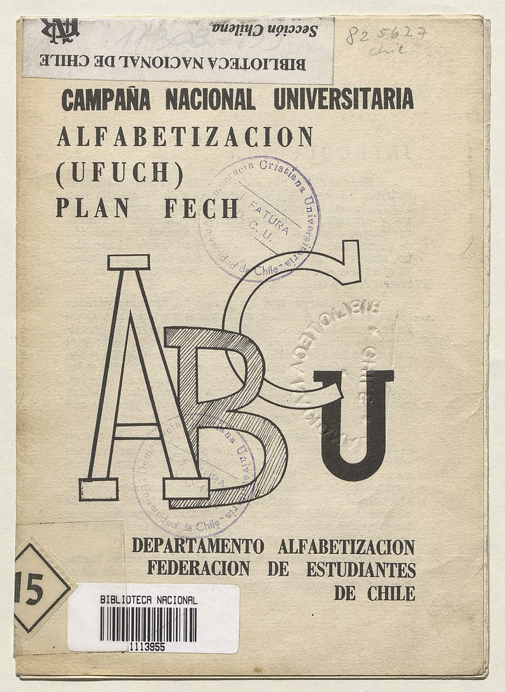 ABCU: campaña nacional universitaria: alfabetización (UFUCH) Plan FECH