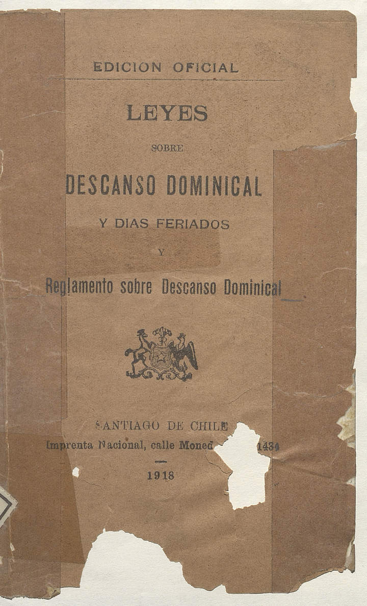 Leyes sobre descanso dominical y días feriados y reglamento sobre descanso dominical